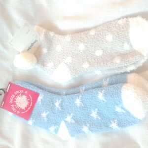 Soft & Fuzzy Socks - Blue and Gray